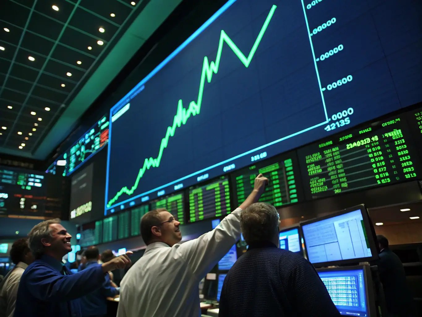An image illustrating market trends and forecasting models with upward-trending graphs.